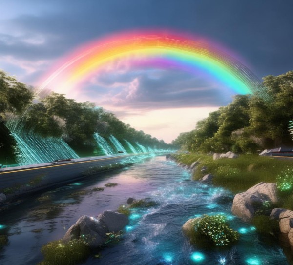 rainbow color water 科技助力环保,美丽未来